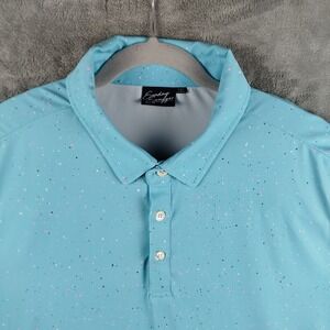 Sunday Swagger Blue Paint Splatter Performance Stretch Golf Polo‎ Mens 2XL